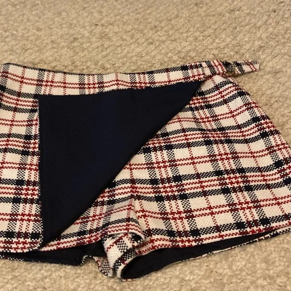 Forever 21 Plaid Skort, size 30, navy/red/cream - Picture 5 of 5